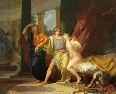 Socrates Dragging Alcibiades from the Embrace of Aspasia by Jean Baptiste Regnault